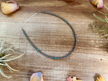 Load image into Gallery viewer, Mohave &amp; Sterling Silver Beaded Necklace – 4 mm Sterling + 6 mm Mohave
