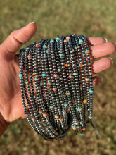 Load image into Gallery viewer, Mohave &amp; Sterling Silver Beaded Necklace – 4 mm Sterling + 6 mm Mohave
