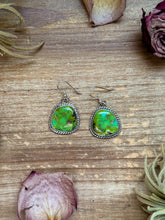Load image into Gallery viewer, Sterling Silver Sonoran Turquoise Dangle Earrings – Handmade by Artist Jason Ogg
