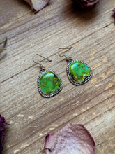 Load image into Gallery viewer, Sterling Silver Sonoran Turquoise Dangle Earrings – Handmade by Artist Jason Ogg

