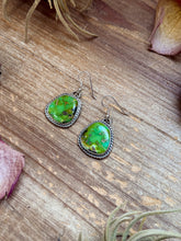 Load image into Gallery viewer, Sterling Silver Sonoran Turquoise Dangle Earrings – Handmade by Artist Jason Ogg
