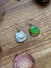 Load image into Gallery viewer, Sterling Silver Sonoran Turquoise Dangle Earrings – Handmade by Artist Jason Ogg
