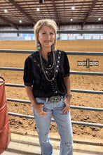 Load image into Gallery viewer, BLACK Vallejo Velvet Button Up
