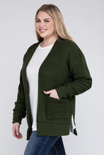 Load image into Gallery viewer, Plus Low Gauge Waffle Open Cardigan Sweater
