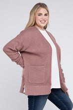 Load image into Gallery viewer, Plus Low Gauge Waffle Open Cardigan Sweater
