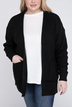 Load image into Gallery viewer, Plus Low Gauge Waffle Open Cardigan Sweater
