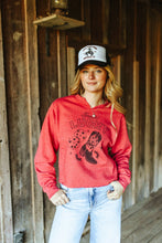 Load image into Gallery viewer, Feelin&#39; Lucky Raw Hem V-Neck Crop Graphic Sweatshirt
