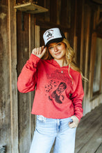 Load image into Gallery viewer, Feelin&#39; Lucky Raw Hem V-Neck Crop Graphic Sweatshirt
