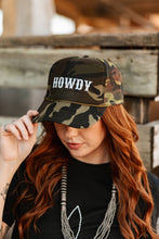 Load image into Gallery viewer, Howdy Full Camo Trucker Hat
