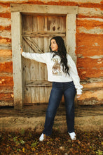 Load image into Gallery viewer, State Fair Rodeo Raw Hem V-Neck Crop Graphic Sweatshirt
