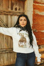 Load image into Gallery viewer, State Fair Rodeo Raw Hem V-Neck Crop Graphic Sweatshirt

